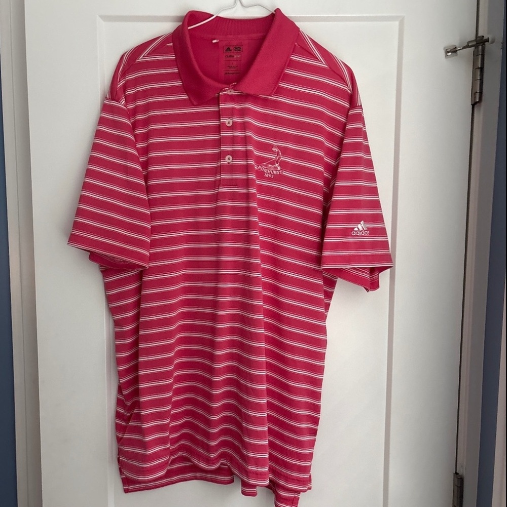 ADIDAS | Pinehurst 1895 | Deep Mauve striped Polo | Men’s Size L - Picture 9 of 9